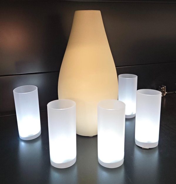 Wunderschöne Teelicht-LEDs für Adventskranz mit umlaufendem Goldrand / 5er Set – Bild 4