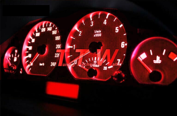 LED-Umbauset ROT für E46 Standard-Tachos (M3 Competition)